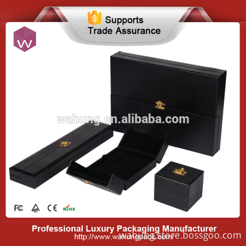 New Design Luxury Black Plastic Boxes Jewelry Set Packaging Box